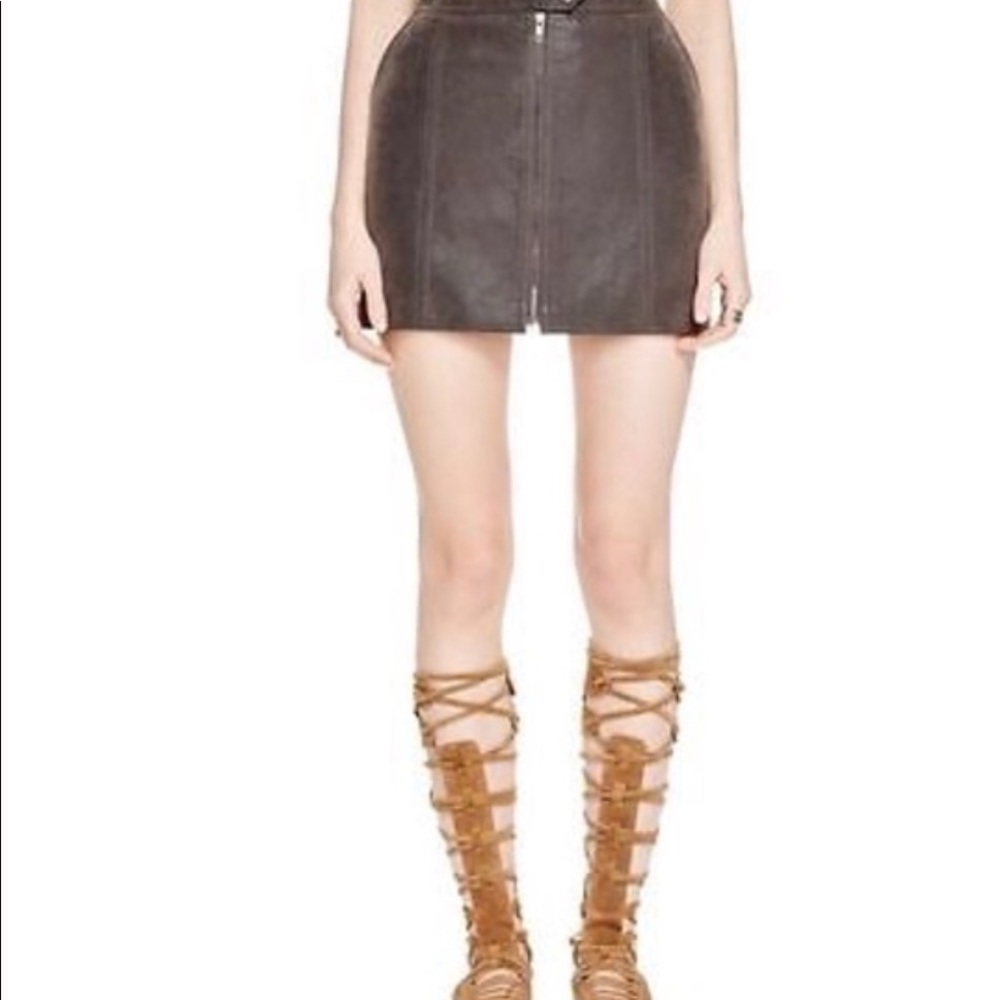 Free People Faux Leather Mini Skirt